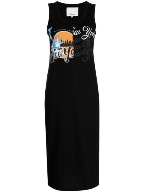 graphic-print cotton dress