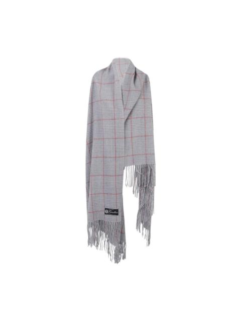 fringed check scarf