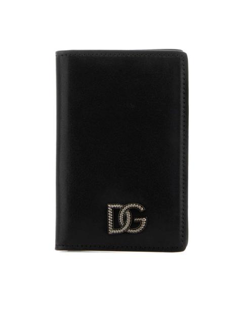 logo detail leather card holder
