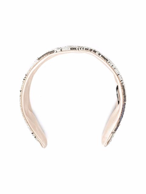 sequin-embellished wide headband