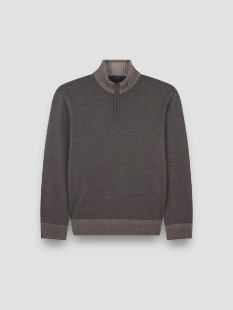 SOFT COOL TOUCH WOOL HALF ZIP SWEATER