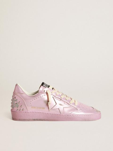 Women’s Ball Star LAB in pink laminated leather with studs
