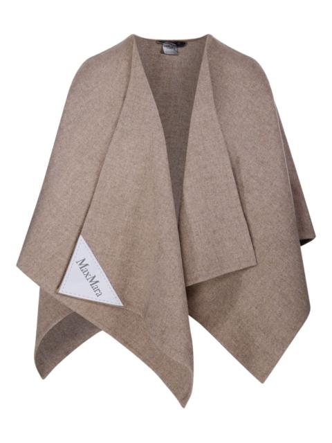 logo-patch asymmetric cape