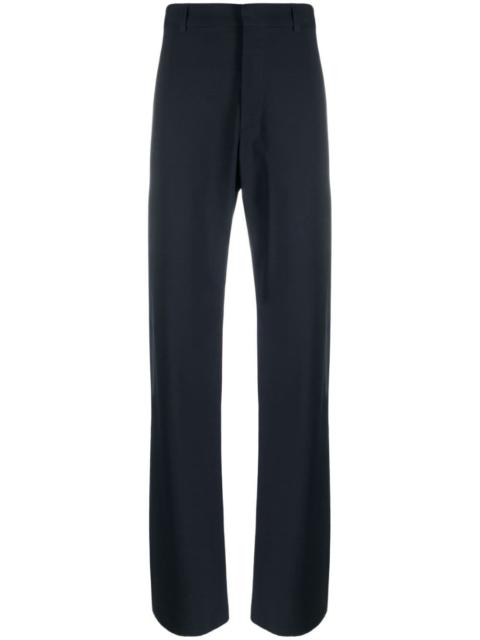 straight-leg wool-blend trousers