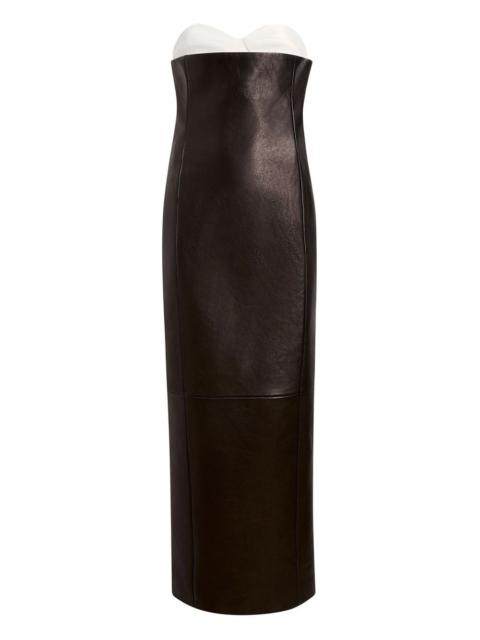 Yael strapless leather maxi dress