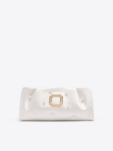 Vittoria White Satin Clutch Bag