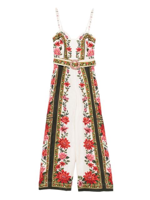 floral belted jumpsuit