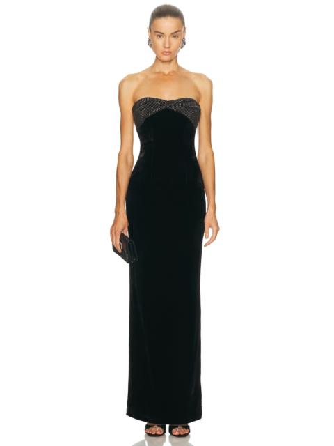 Diamante Twist Drape Column Gown