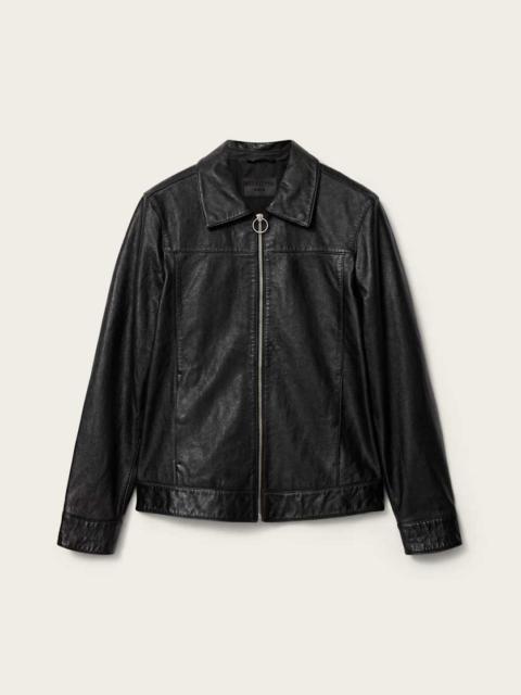 ALKAN ZIP UP TWO TONE LEATHER JACKET