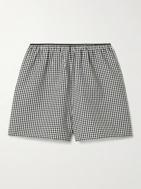 Larena Gingham Recycled-seersucker Shorts