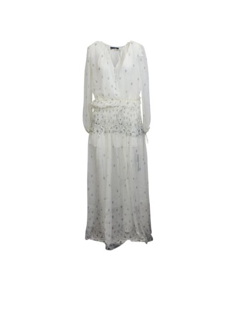 Printed Paisley Maxi Dress "White"