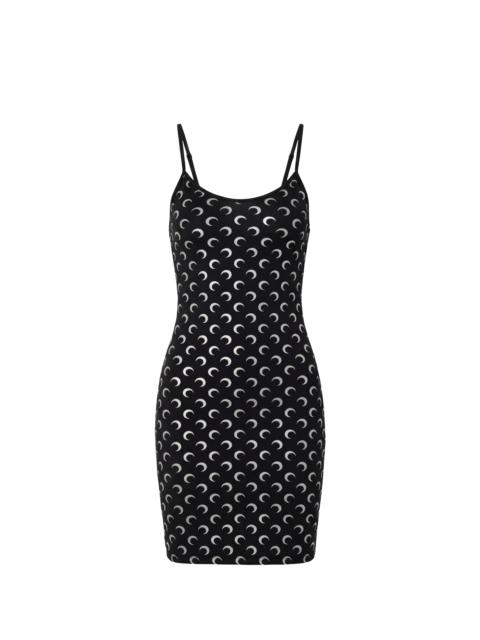 MOON FOIL PRINTED JERSEY STRAPS MINI DRESS