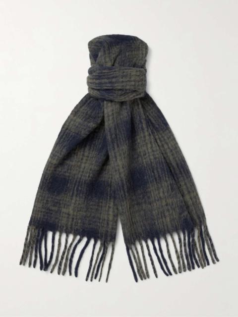 Fringed Checked Alpaca-Blend Scarf