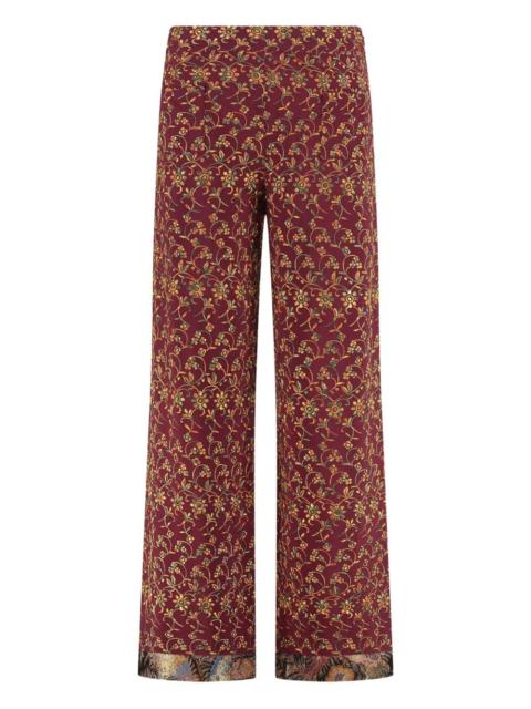 floral-print trousers