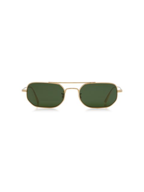 Rectangle-Frame Steel Sunglasses green