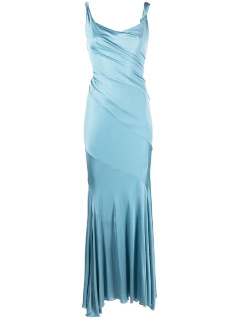 knot-detail satin gown