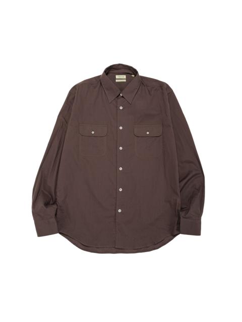 Artist Shirt Washed Cotton Voile Dark Brown
