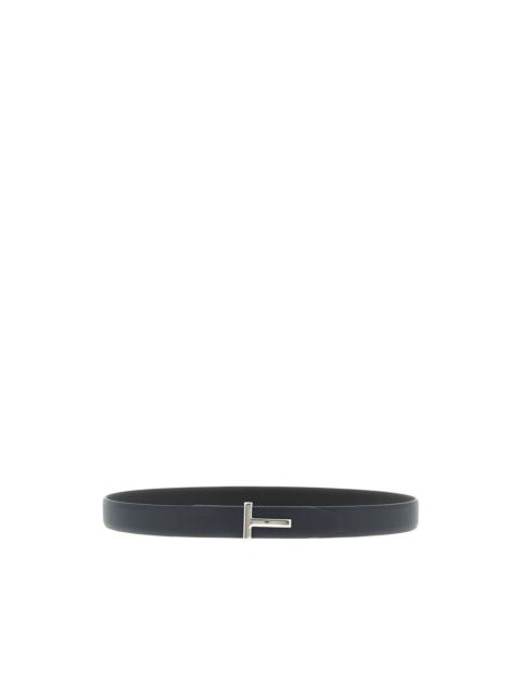 reversible hammered logo buckle belt