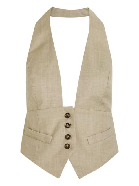 buttoned halter top