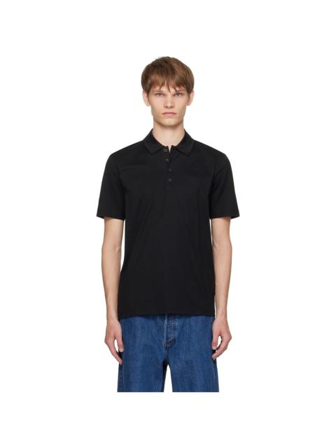 Black Slim-Fit Mercerized Cotton Polo