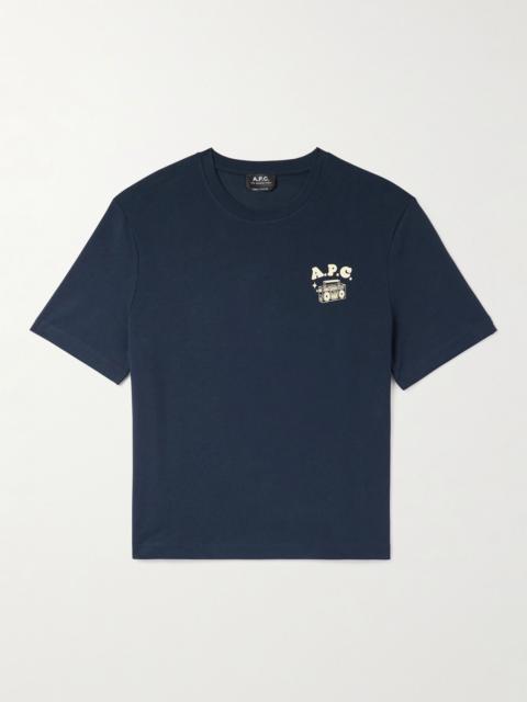 Disco Logo-Print Organic Cotton-Jersey T-Shirt Navy