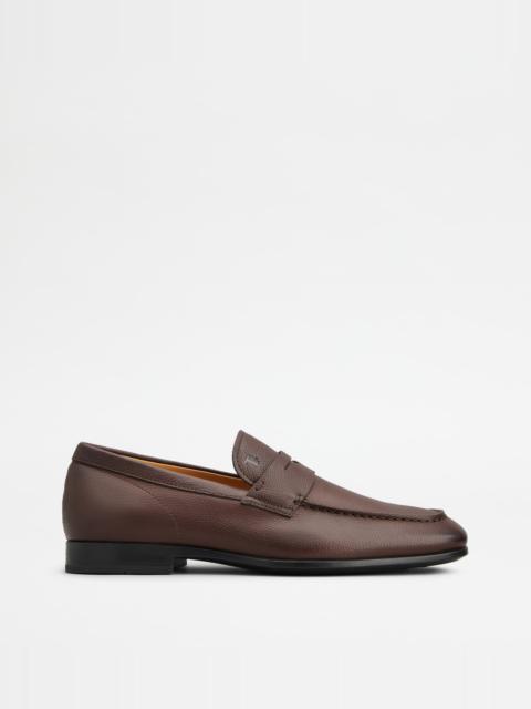 LOAFERS IN LEATHER - BROWN