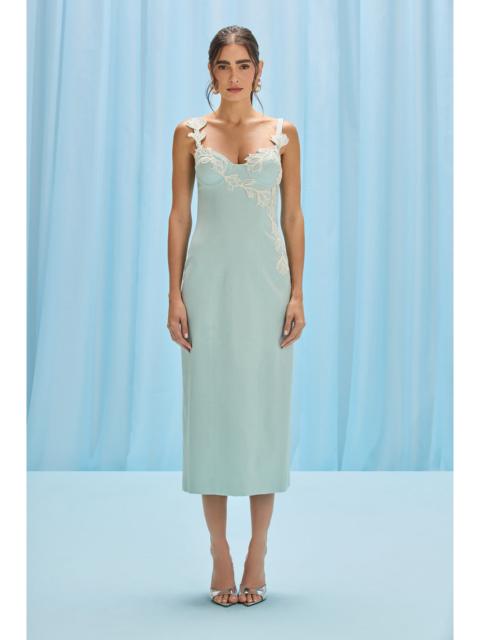 AQUAMIST LINEN MIDI DRESS