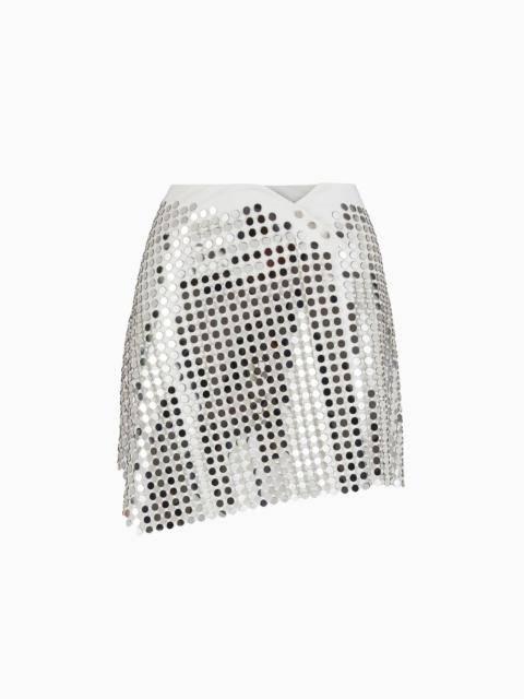 Embroidered double-jersey miniskirt