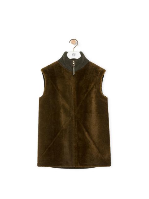 Puzzle Fold vest in shearling and wool