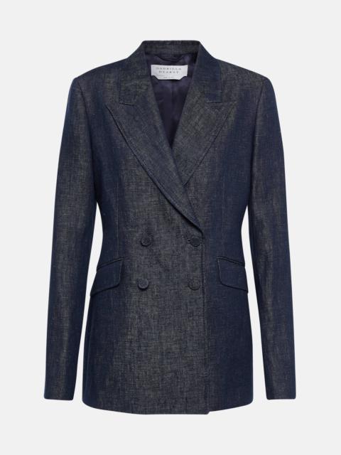 Double-breasted linen blazer