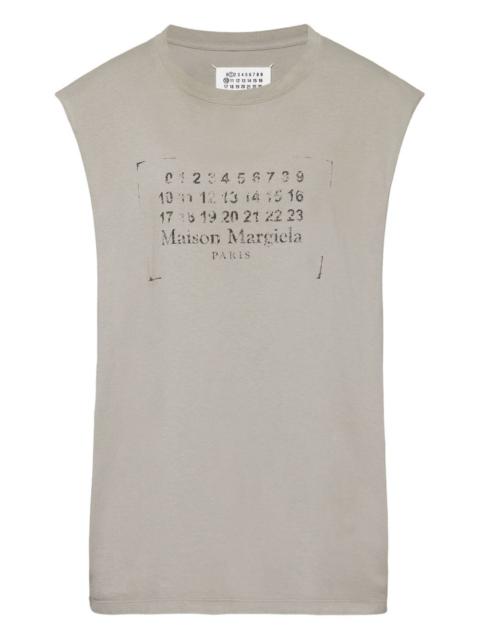 logo-print sleeveless top