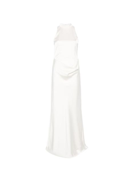 high-neck maxi dress