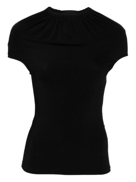 gathered-neck top