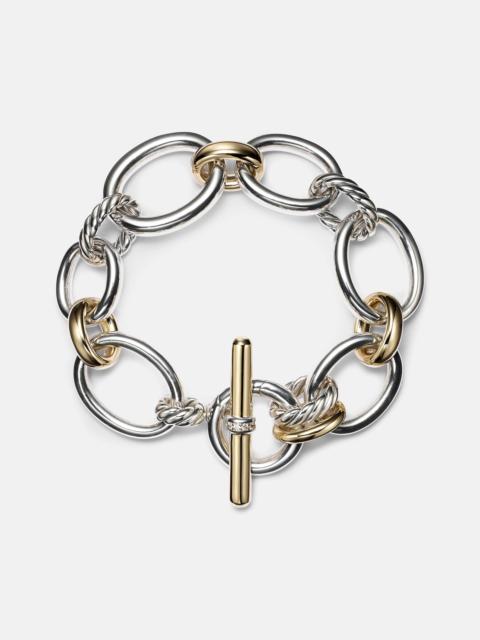 DY Mercer® 18kt gold and sterling silver chain bracelet with diamonds