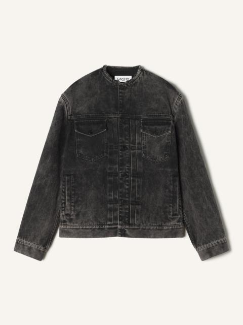 COLLARLESS DENIM JACKET