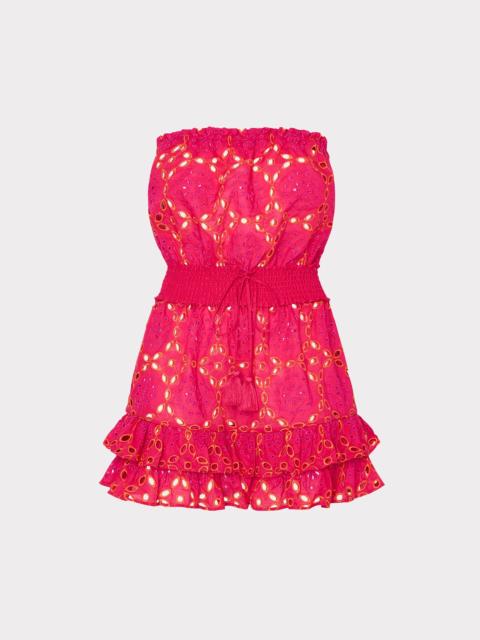 Verity Two Tone Geo Eyelet Cover-Up Dress