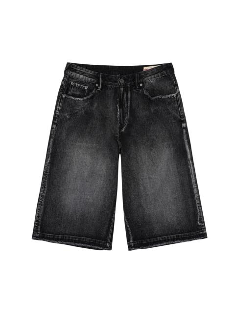 Distressed Daicock Print Fashion Fit Denim Shorts