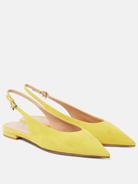 Suede slingback flats