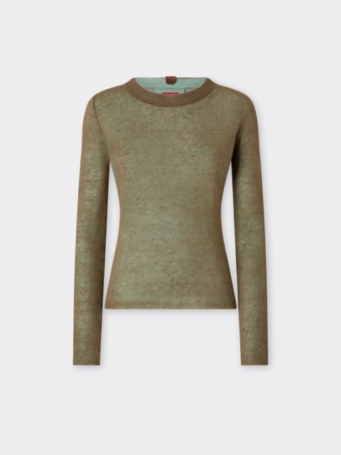 Linen cashmere and silk turtleneck sweater