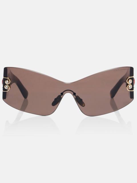Embellished rectangular sunglasses