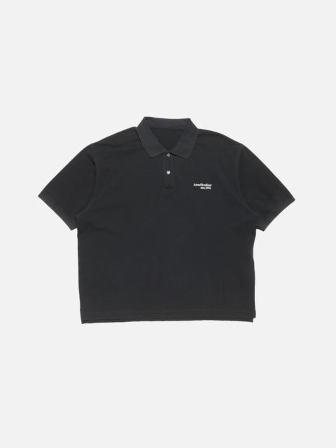 Washed logo polo - Black