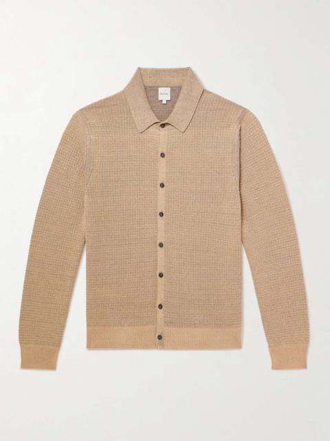 Waffle-Knit Cotton and Linen-Blend Cardigan