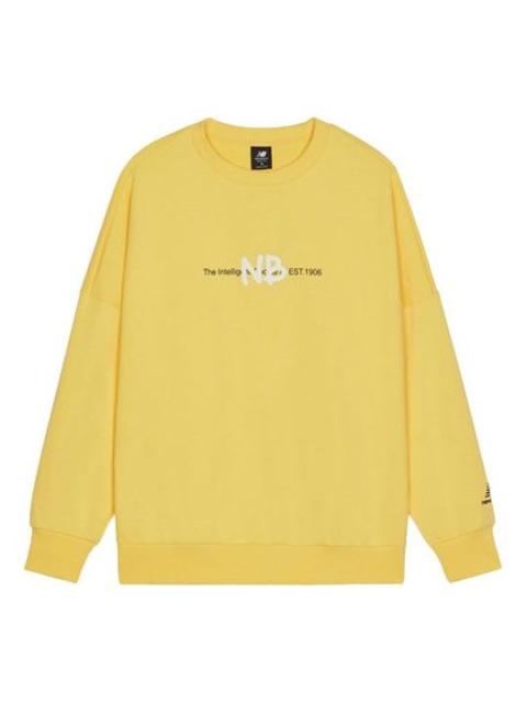 New Balance Men's New Balance Logo Printing Knit Sports Round Neck Pullover Yellow AMT13365-LHZ