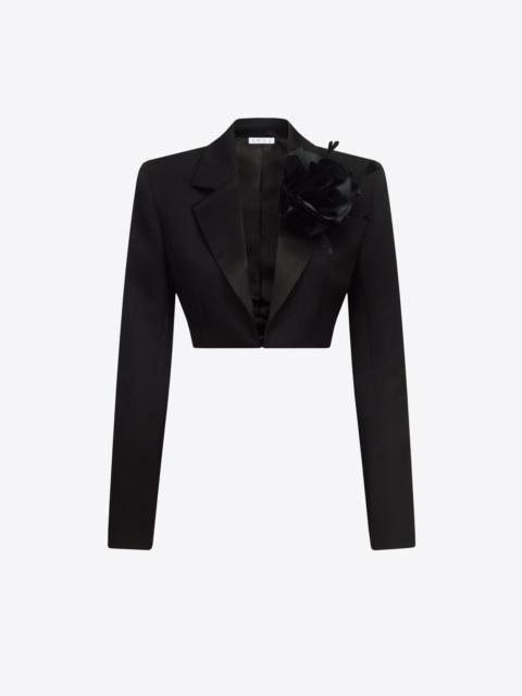 FLOWER CORSAGE CROPPED BLAZER