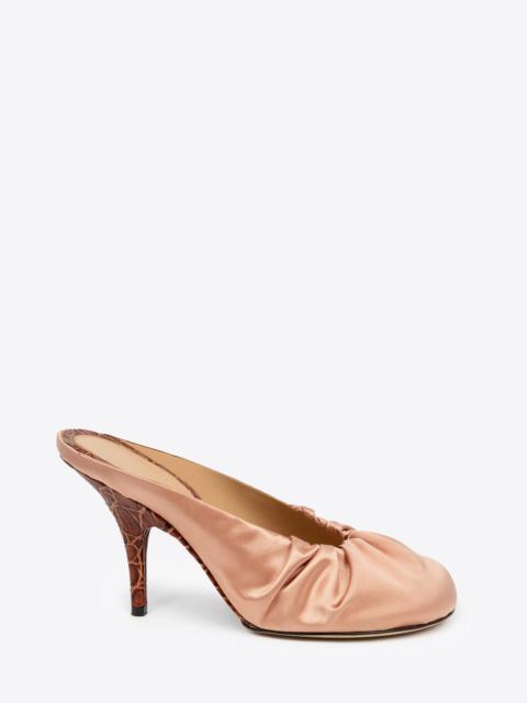 HEELED SATIN MULES
