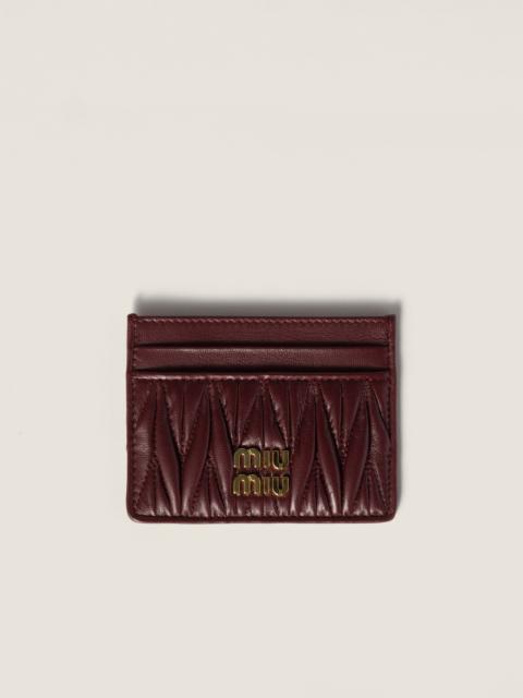 Matelassé nappa leather card holder