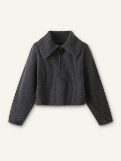 High Zip Neck Sweater