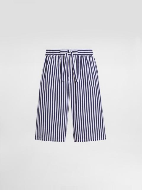 Striped poplin vanity bermuda shorts