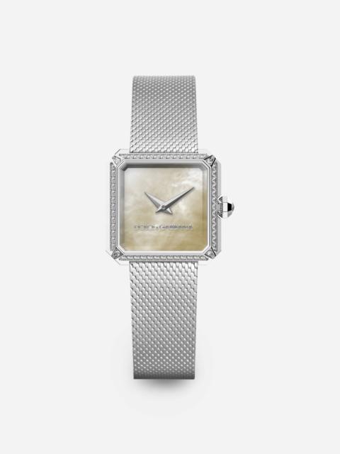 Sofia steel watch with diamonds