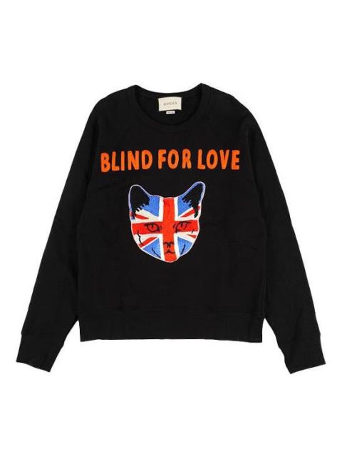 (WMNS) Gucci Embroidery Round-neck Swea Black 408242-X5K94-1095